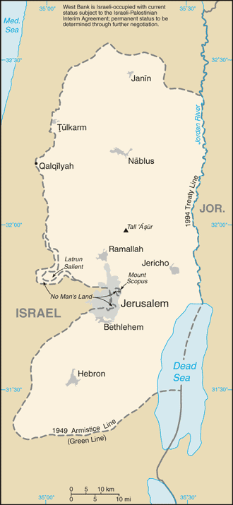 Map of West Bank